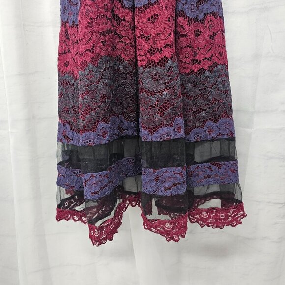 Badgley Mischka Belle Dress Purple Lace Goth Grunge Whimisgoth 12 - Picture 6 of 14